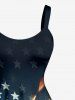 Patriotic American Flag Eagle Print A Line Dress -  