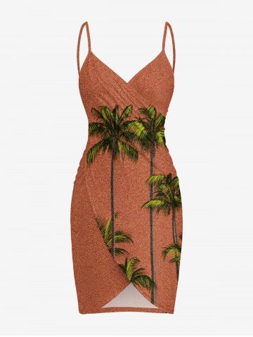 Coconut Tree Print Hawaii Convertible Beach Cover Up