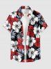Tropical Leaf Hibiscus Flower Print Matching Hawaii Beach Outfit For Couples - Rouge 