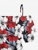 Tropical Leaf Hibiscus Flower Print Matching Hawaii Beach Outfit For Couples - Rouge 