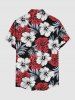 Tropical Leaf Hibiscus Flower Print Matching Hawaii Beach Outfit For Couples - Rouge 