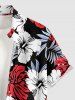 Tropical Leaf Hibiscus Flower Print Matching Hawaii Beach Outfit For Couples - Rouge 