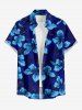 Hibiscus Flower Leaf Print Plus Size Matching Outfit For Couples -  