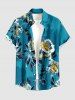Flower Leaf Branch Print Plus Size Matching Hawaii Beach Outfit For Couples -  