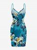 Flower Leaf Branch Print Plus Size Matching Hawaii Beach Outfit For Couples -  