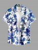 Flower Leaf Print Plus Size Matching Hawaii Beach Outfit For Couples -  