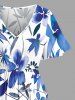 Flower Leaf Print Plus Size Matching Hawaii Beach Outfit For Couples -  