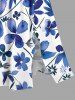 Flower Leaf Print Plus Size Matching Hawaii Beach Outfit For Couples -  