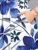 Flower Leaf Print Plus Size Matching Hawaii Beach Outfit For Couples -  