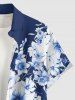Flowers Print Buttons Pocket Hawaii Shirt For Men -  