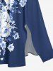 Flowers Print Split Hawaii Midi Dress -  