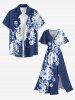 Flowers Print Split Hawaii Midi Dress -  