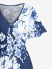 Flowers Print Split Hawaii Midi Dress -  