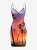 Plus Size Coconut Tree Ombre Print Convertible Hawaii Beach Cover -  