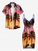 Plus Size Coconut Tree Ombre Print Convertible Hawaii Beach Cover -  