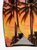 Plus Size Coconut Tree Ombre Print Convertible Hawaii Beach Cover -  