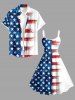 Patriotic American Flag Print Tank Dress -  
