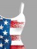 Patriotic American Flag Print Tank Dress -  