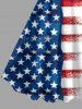 Patriotic American Flag Print Tank Dress -  
