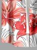 Flowers Tropical Leaf Print Buttons Pocket Hawaii Shirt For Men -  
