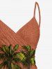 Coconut Tree Print Hawaii Convertible Beach Cover Up -  