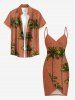 Coconut Tree Print Hawaii Convertible Beach Cover Up -  