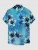 Flower Ombre Print Hawaii Button Pocket Shirt For Men - Pers 5XL