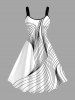 Geometric Pattern Print Matching Hawaii Beach Outfit For Couples - Blanc 