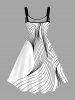 Geometric Pattern Print Matching Hawaii Beach Outfit For Couples - Blanc 