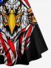 Eagle Ripped Patriotic American Flag Print Matching Outfit For Couples - Noir 