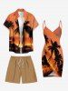 Plus Size Solid Drawstring Beach Hawaii Shorts For Men -  