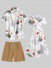 Plus Size Solid Drawstring Beach Hawaii Shorts For Men -  
