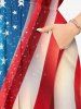 Patriotic American Flag Print Split Midi Dress -  