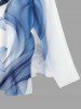 Flower Ombre Curve Ribbon Print Hawaii Split Pocket A Line Midi Dress -  