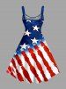 Patriotic American Flag Print A Line Dress -  