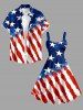 Patriotic American Flag Print A Line Dress -  