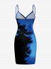 Coconut Tree Ombre Galaxy Print Hawaii Convertible Beach Cover Up -  