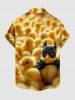 Cute Chick Print Hawaii Button Pocket Shirt For Men - Jaune 6XL