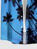 Coconut Tree Ombre Galaxy Print Hawaii Button Pocket Shirt For Men -  