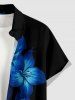 Ombre Flower Print Hawaii Button Pocket Shirt For Men -  