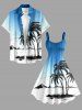 Plus Size Coconut Tree Mountain Ombre Print Hawaii Tank Dress -  