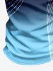 Plus Size Ombre Colorblock Geometric Line Print Zipper Polo Shirt For Men - Bleu profond 4XL