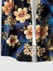 Flowers Leaf Print Buttons Pocket Hawaii Shirt For Men -  