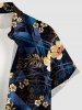 Flowers Leaf Print Buttons Pocket Hawaii Shirt For Men -  