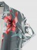 Flowers Leaf Print Buttons Pocket Hawaii Shirt For Men - Gris Clair M
