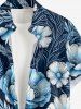 Plus Size Flowers Leaf Print Buttons Pocket Hawaii Shirt For Men -  