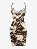 Flower Striped Curve Print Hawaii Convertible Beach Cover Up -  