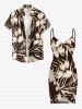 Flower Striped Curve Print Hawaii Convertible Beach Cover Up -  