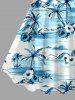 Plus Size Hibiscus Flower Coconut Tree Print Hawaii Tank Dress -  