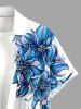 Flowers Leaf Print Buttons Pocket Hawaii Shirt For Men -  